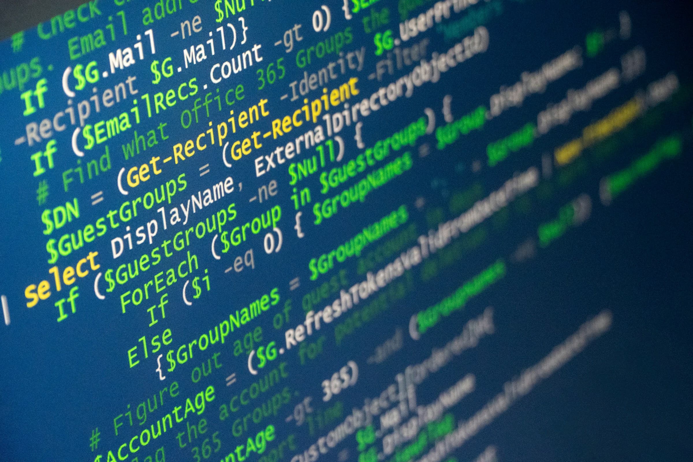 Source code displayed on a computer screen